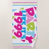 それのようなパーティーは1999® -タオル-緑ピンクDes 01です ビーチタオル (正面)