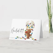 それのアメリカヘラジカ釘付けされるライトクリスマスカードをもつれさせました 招待状 (正面)