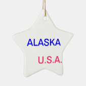 それのアラスカそしてジュノーが付いている星 セラミックオーナメント (右)
