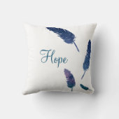 それの希望の単語の銀河系の羽 クッション (裏面)