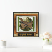 それの英国セッターのスポーツ スクエア壁時計 (ホーム)