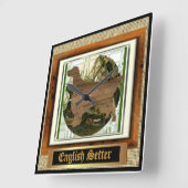 それの英国セッターのスポーツ スクエア壁時計 (傾斜)