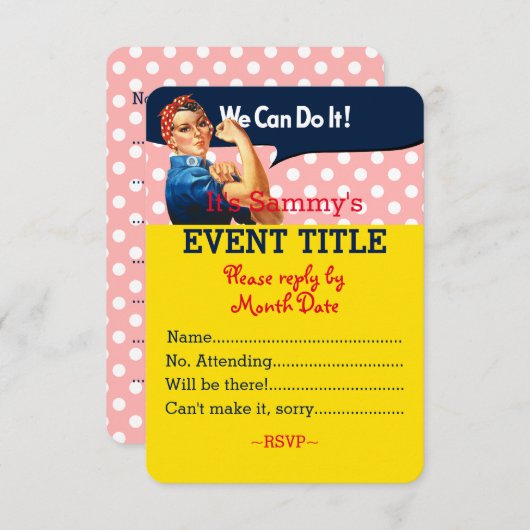 それはあなたのパーソナライズなRosieのパーティーの供給です 招待状 (正面/裏面)