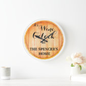 それはあなたの家にワインの時です ラージ壁時計 (ホーム)