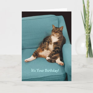 それはあなたの誕生日の大きい脂肪質の虎猫猫の挨拶状です カード