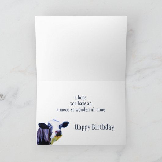 それはあなたの誕生日ホープおもしろい牛のユーモアだった カード (内部)