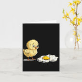 それはあなた？面白い卵と鶏 カード (黄色い花)
