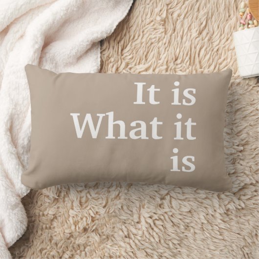 "それはあります… それが"白いレタリングとカーキ色である何 ランバークッション (ブランケット)