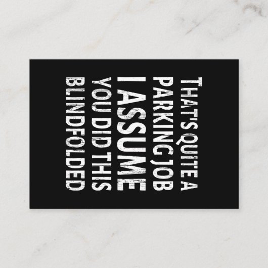 それはかなりの駐車場の仕事だ – 悪い駐車場 名刺 (正面)