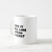 それはここにのUpdogのように冗談を言います臭いがします コーヒーマグカップ (正面左)