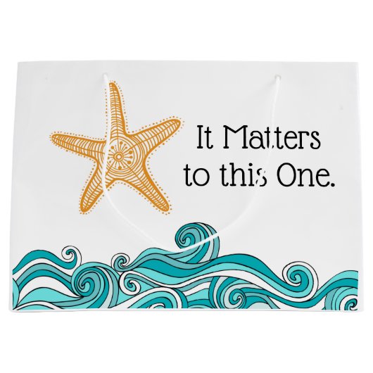 それはこの1匹のヒトデに重要です ラージペーパーバッグ (正面)