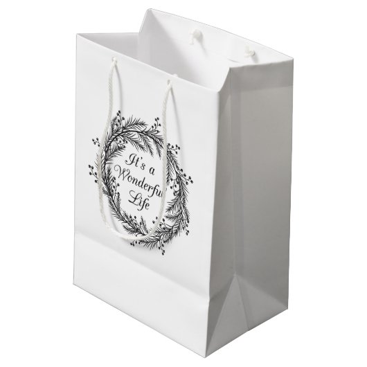 それはすばらしい人生のクリスマスのギフトバッグです ミディアムペーパーバッグ (裏面アングル)