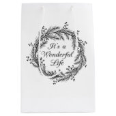 それはすばらしい人生のクリスマスのギフトバッグです ミディアムペーパーバッグ (正面)