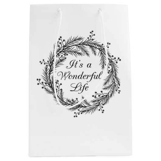 それはすばらしい人生のクリスマスのギフトバッグです ミディアムペーパーバッグ (正面)