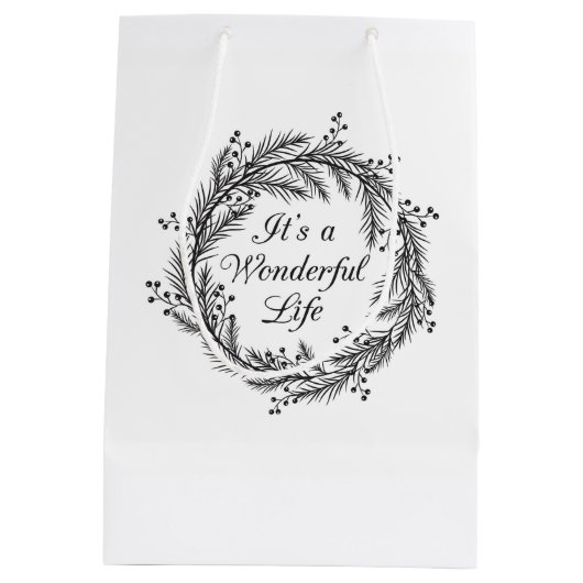 それはすばらしい人生のクリスマスのギフトバッグです ミディアムペーパーバッグ (裏面)