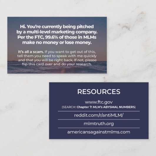 それはすべて詐欺です- 名刺 (正面/裏面)