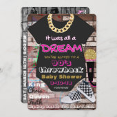 それはすべてDream|の90年代のヒップホップのピンク及び金ゴールドでした 招待状 (正面/裏面)