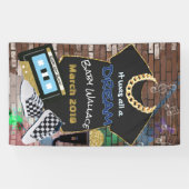 それはすべてDream|の90年代のヒップホップの青及び金ゴールドでした 横断幕 (横)