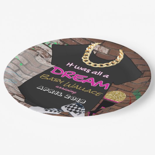 それはすべてDream|90のヒップホップ| Pink|Goldでした ペーパープレート (アングル)