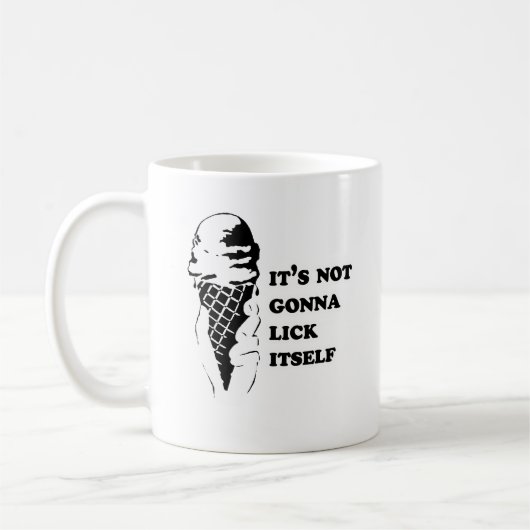 それはそれ自身を舐めることを行っていません コーヒーマグカップ (左)
