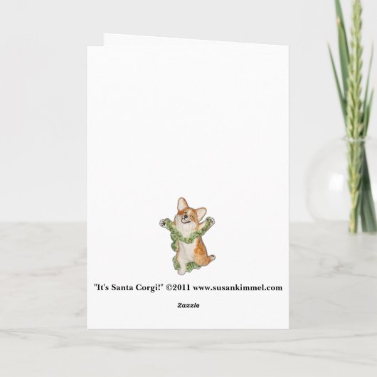 "それはですサンタのコーギー!" コーギーのクリスマスカード シーズンカード (裏面)