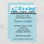 "それはです男の子!" おもちゃの列車のベビーシャワーの招待状 招待状 (正面/裏面)