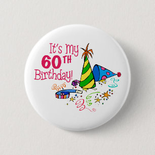 それはです私の第60誕生日(パーティーの帽子) 缶バッジ
