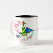 それはです私の第80誕生日(パーティーの帽子) ツートーンマグカップ (正面左)