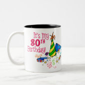 それはです私の第80誕生日(パーティーの帽子) ツートーンマグカップ (左)