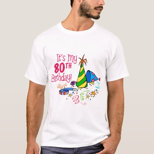 それはです私の第80誕生日(パーティーの帽子) Tシャツ (正面)