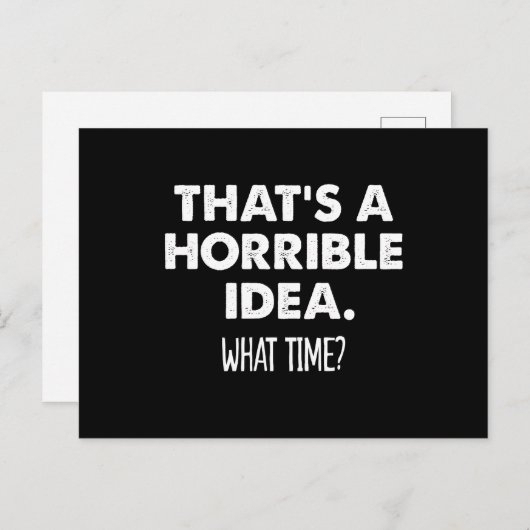 それはひどいアイデアだ　何時 面白い ポストカード (正面/裏面)
