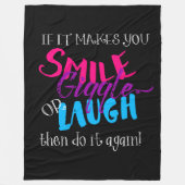 それはもしスマイルギグルまたは笑いダークカラーを作る フリースブランケット (正面)