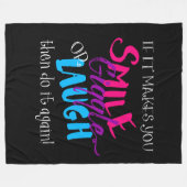 それはもしスマイルギグルまたは笑いダークカラーを作る フリースブランケット (正面(横))