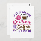 それはもし編み物とコーヒーを含む ポストカード (正面/裏面)