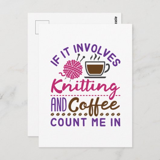 それはもし編み物とコーヒーを含む ポストカード (正面/裏面)