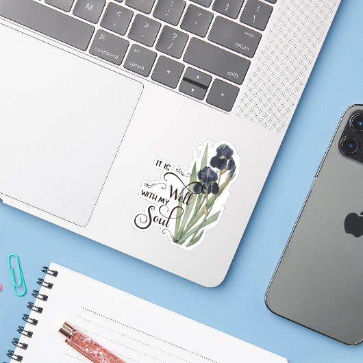 それはよく紫色のアイリスシールだ シール (ノートパソコンとiPhone)