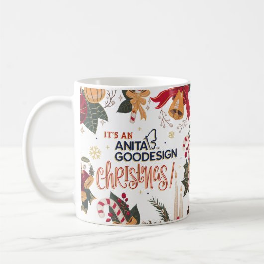 "それはアニータGoodesignのクリスマス"のマグです コーヒーマグカップ (左)