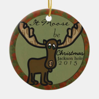 それはアメリカヘラジカクリスマス家族のオーナメントです セラミックオーナメント