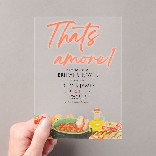 それはアモーレアクリルのブライダルシャワーの招待状だ アクリル招待状 (インサイチュ (ポータブル))