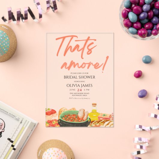 それはアモーレアクリルのブライダルシャワーの招待状だ アクリル招待状 (インサイチュ (お祝い))