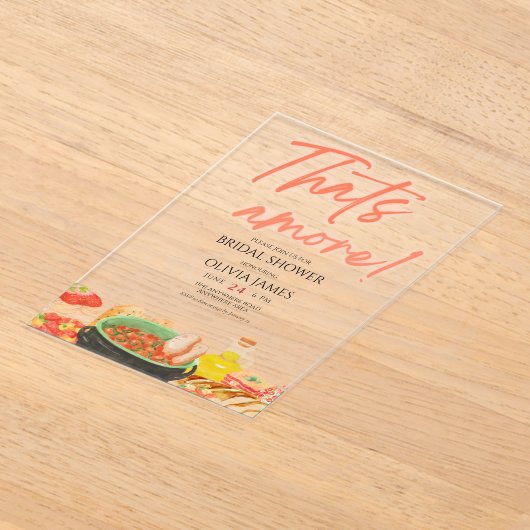 それはアモーレアクリルのブライダルシャワーの招待状だ アクリル招待状 (レイダウン)