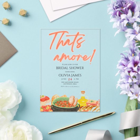 それはアモーレアクリルのブライダルシャワーの招待状だ アクリル招待状 (インサイチュ (ウェディング))