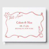 それはアモーレハンドドローカスタムドのイタリ結婚ア・レッド ゲストブック (正面)