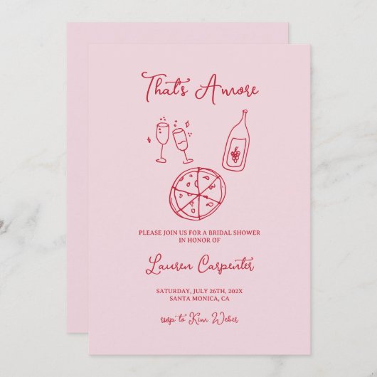 それはアモーレブライダルシャワーの招待状だ 招待状 (正面/裏面)