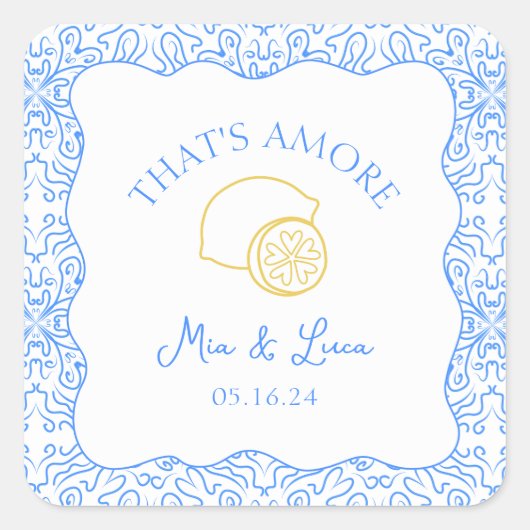 それはアモーレモンブルータイルアマルフィ結婚イタリア スクエアシール (正面)