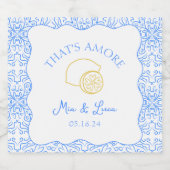 それはアモーレモンブルータイルアマルフィ結婚イタリア スパークリングワインラベル (シングルラベル)