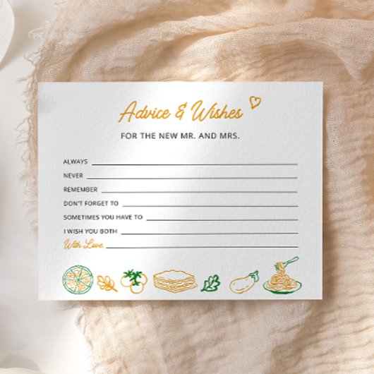 それはアモーレ素朴イタリアンアドバイスとウィッシュのカードだ