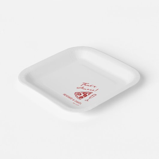 それはアモーレ結婚のイタリアのピザパーティーピザバー ペーパープレート (傾斜あり)