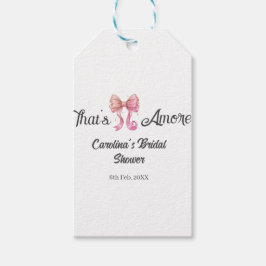 それはアモーレ ブライダルシャワー ピンク レトロ ボウ ボホ ナム ギフトタグ