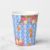 それはアモーレ！メディテラニアンブルーのタイルに彩られたウェディングシャワー 紙コップ (裏面)